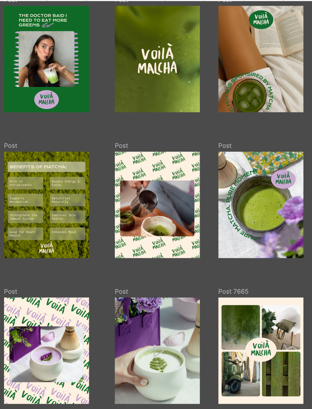 Social media creative series for Voila Matcha